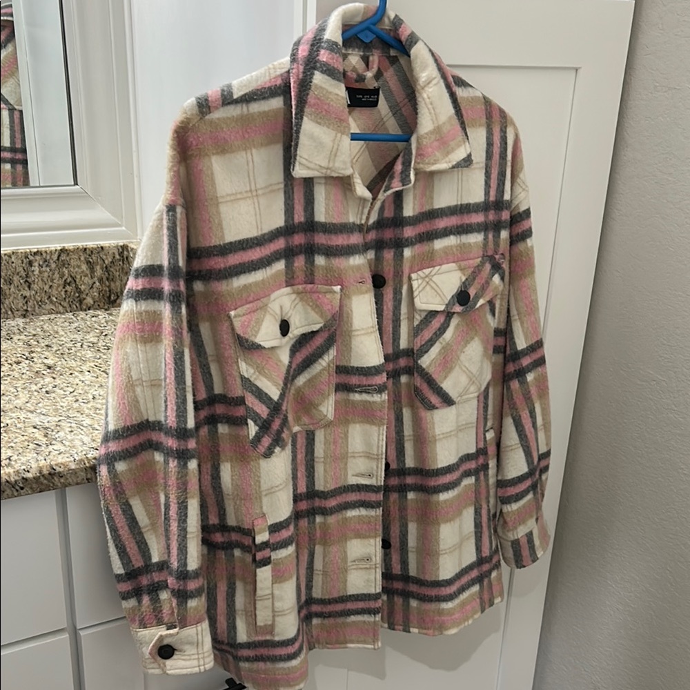 Plaid Button-Up Jacket